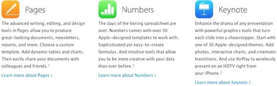 Iconos Pages, Numbers, Keynote